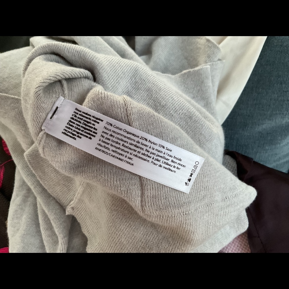 Women’s Eileen Fisher Heather Gray organic cotton silk long cardigan sweater S - Picture 6 of 6
